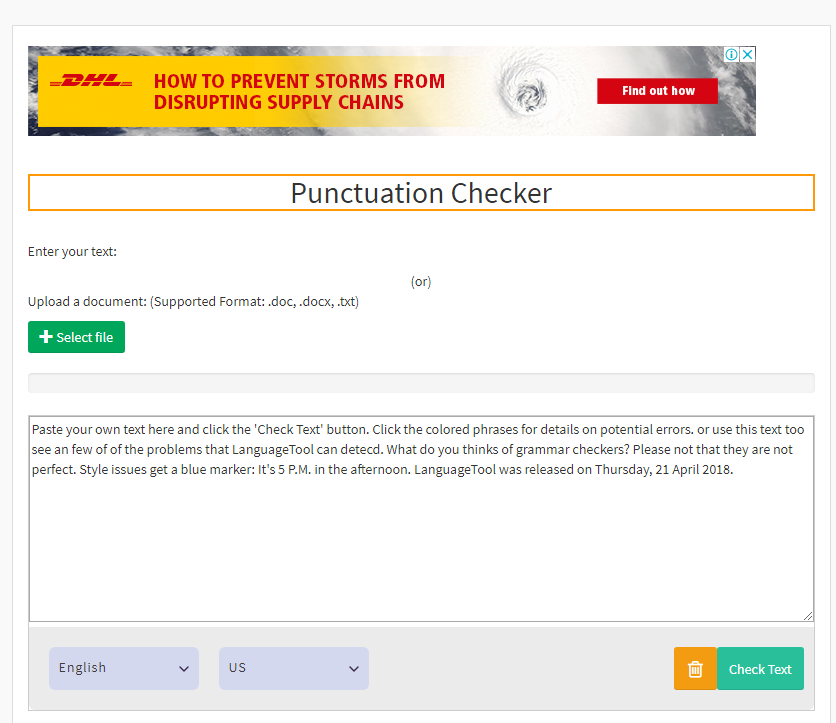 website to check punctuation