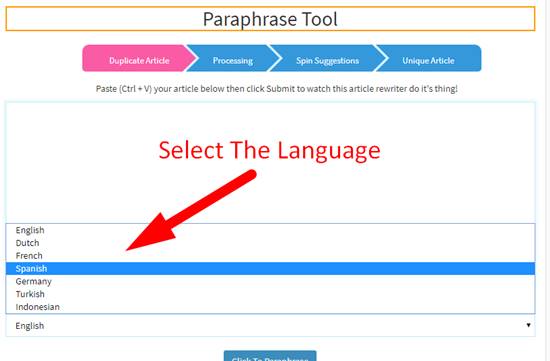 Paraphrasing tool