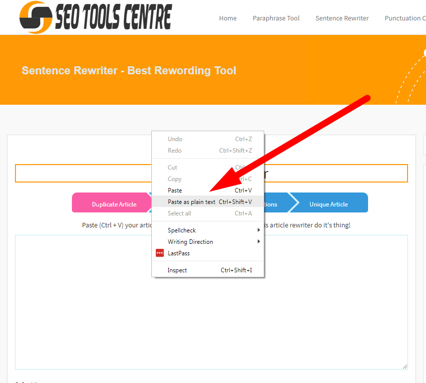 Sentence Rewriter Best Rewording Tool SEOToolsCentre