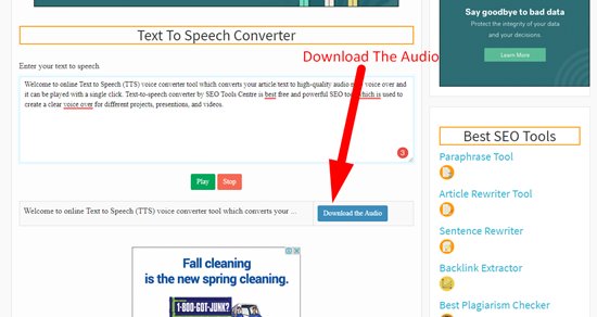 how to convert text to speech step 3