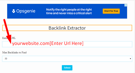 How to extract backlinks step 1