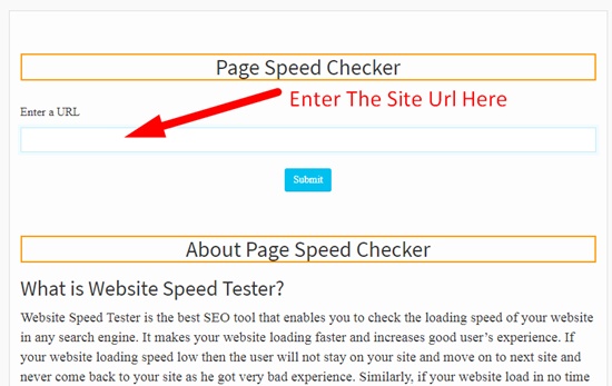How to Use Page Speed Checker Step 1