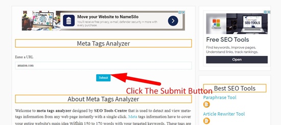 How to analyze meta tags step 2