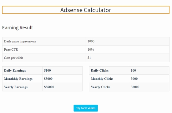 AdSense Revenue Calculator - Youtube Money Counter - SEO Tools Centre