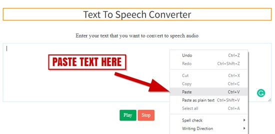 How to convert text to speech online step 2