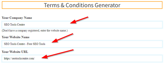 How to generate terms and conditions online step 3