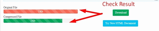 How use to HTML Compresser Tool step 4
