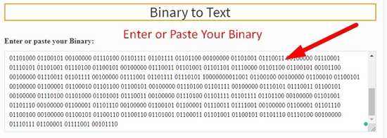 How to use binary to text step 1