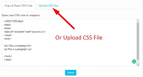 How use to CSS Minifier Tool step 2