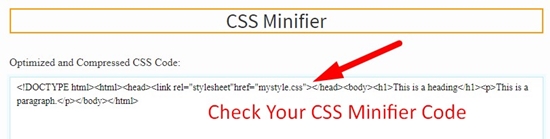 How use to CSS Minifier Tool step 4