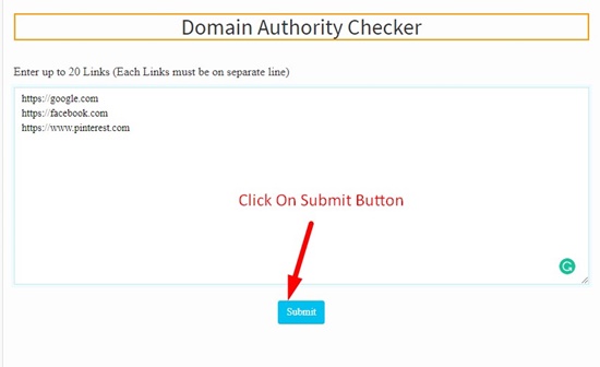 How To Use Domain Authority Checker Step 2