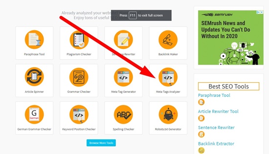 SEO Tools Centre Meta Tags Analyzer