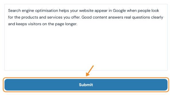 Submit button under the article text box