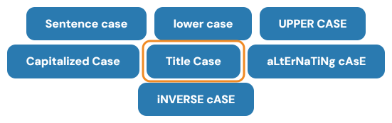Seven case buttons with Title Case highlighted
