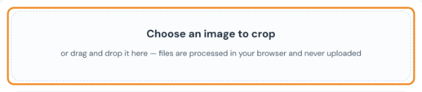 Image crop tool upload box