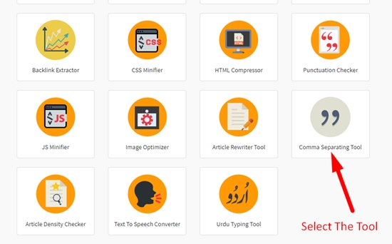 Free Online Comma Separator - List To Comma | SEO Tools Centre