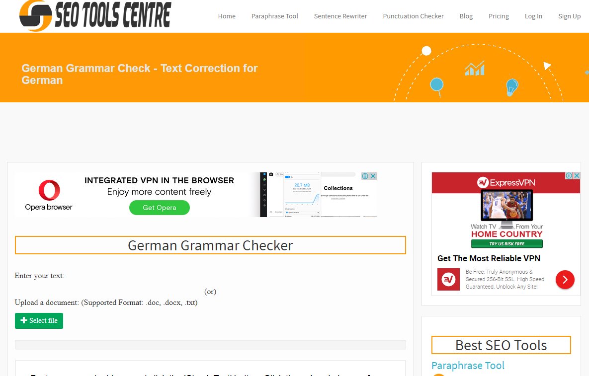 German Grammar Check Tool