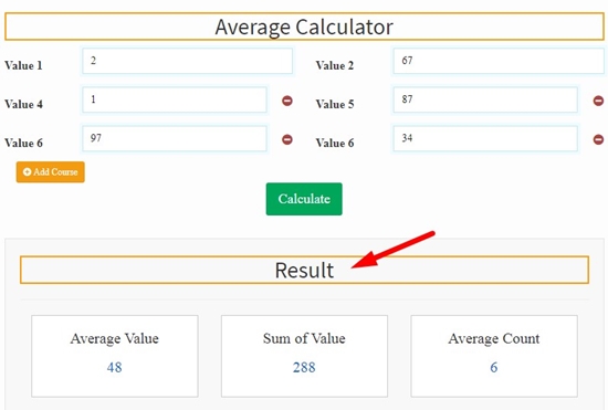 how to calculate average value step 6