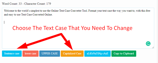 how to change text case online step 2