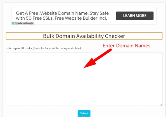 how to check bulk domain availability step 1