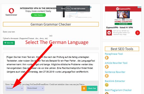 german essay corrector