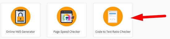 how to check website code text ratio step 1