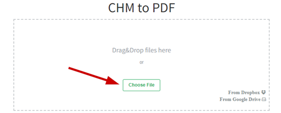 How to convert chm to pdf online step 2
