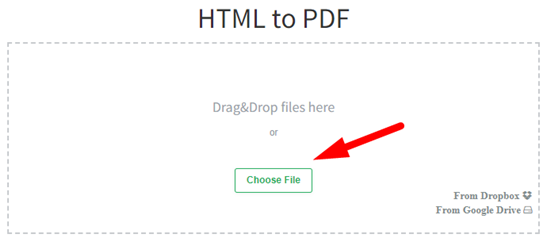 How To Convert html to pdf online step 2