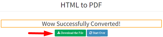 How To Convert html to pdf online step 4
