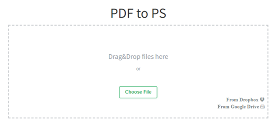 How to convert pdf to ps online step 2