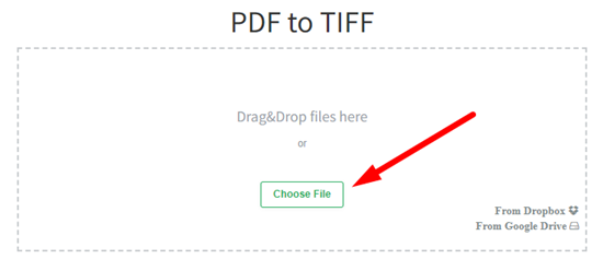 How to Convert PDF to tiff online step 2