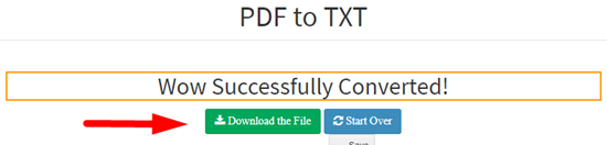 How to convert pdf to txt file online step 4
