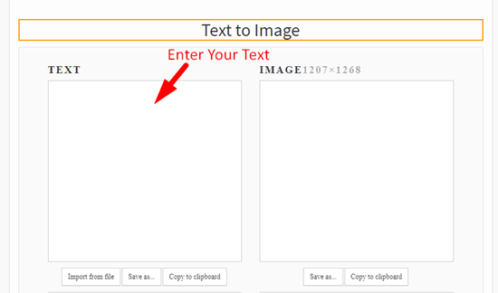 How to convert text to image online step 1