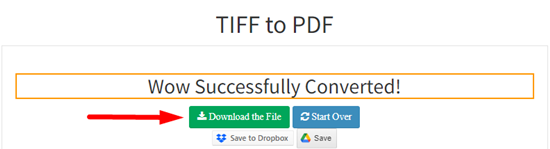 How to convert tiff to pdf file online step 4