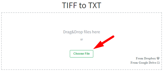 How to convert tiff file to txt online step 2