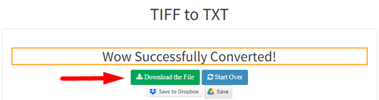 How to convert tiff file to txt online step 4