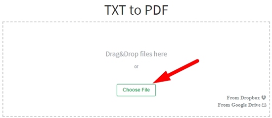How to convert txt file to pdf online step 2