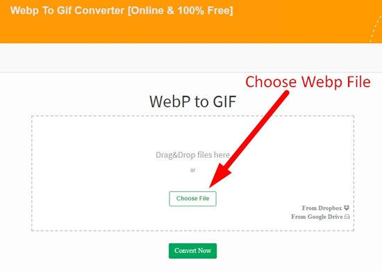 how to convert webp to gif online step 1