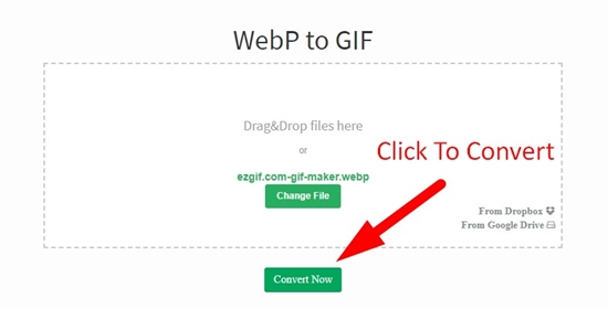 how to convert webp to gif online step 2