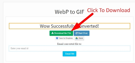 How to convert webp to gif online step 4