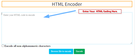 how to encode html online step 2