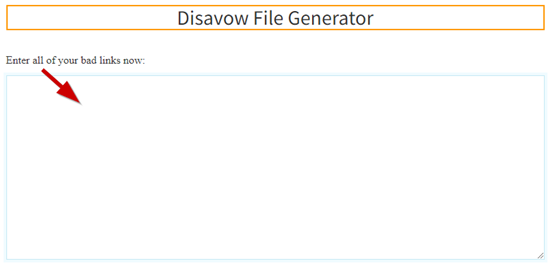 How to generate disavow file online step 2