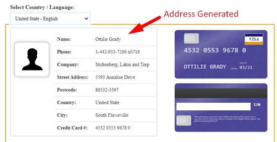 random address generator in singapore