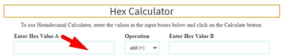 how to perform hexadecimal calculation online step 2