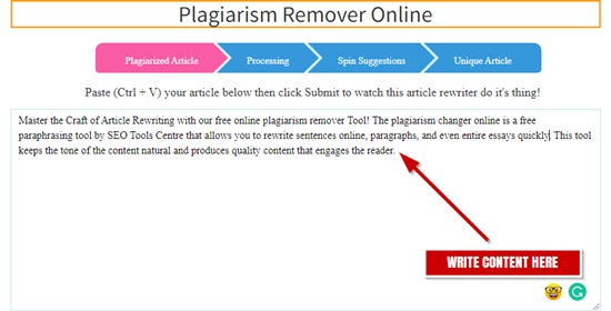 How to remove plagiarism online step 2