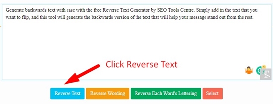 how to reverse text online step 3