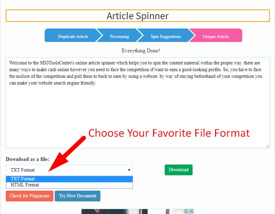 How to spin article step 5