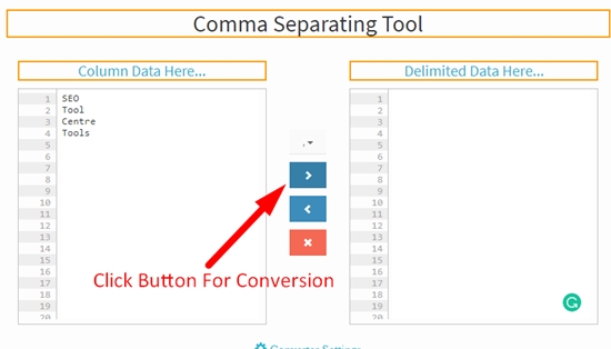 How to use comma separating tool step 3