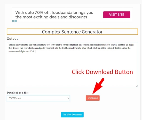 Sentence (Free Unlimited) | SEO Tools Centre