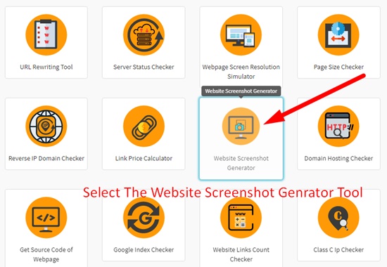 how to use website screenshort generator step 1